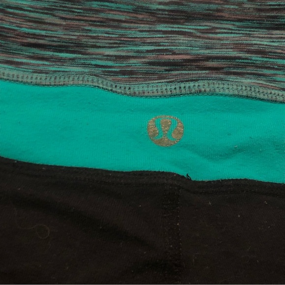 3/40$ Lululemon - Turquoise/Black Wide Leg Yoga Pants - Picture 2 of 5